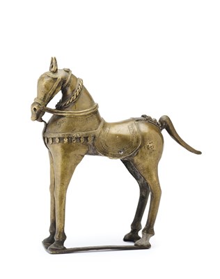 Lot 192 - A LARGE BRONZE FIGURE OF A HORSE, WESTERN DECCAN, CIRCA 18TH CENTURY