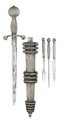 Lot 136 - AN EXTREMELY RARE GERMAN ‘LANDSKNECHT’ DAGGER, LATE 16TH CENTURY