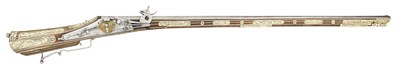 Lot 270 - A FINE GERMAN 50 BORE WHEEL-LOCK SPORTING GUN FOR BALL, DATED 1586
