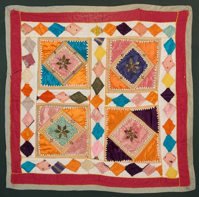 Lot 117 - A CLOTH WALL-HANGING (CHAKLA), GUJARAT, WESTERN INDIA, EARLY 20TH CENTURY