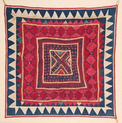 Lot 120 - A CLOTH WALL-HANGING (CHAKLA), GUJARAT, WESTERN INDIA, EARLY 20TH CENTURY