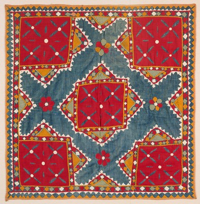 Lot 116 - A CLOTH WALL HANGING (CHAKLA), GUJARAT, WESTERN INDIA, CIRCA 1900