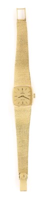 Lot 537 - OMEGA, DE VILLE: LADY'S GOLD BRACELET WATCH, SWISS, CIRCA 1970