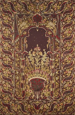 Lot 232 - A BANJA LUKA APPLIQUE FELT MIHRAB PANEL, OTTOMAN BALKANS, 19TH CENTURY