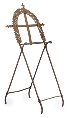 Lot 291 - AN IRON FOLDING LECTERN, ETHIOPIA, 19TH CENTURY OR EARLIER