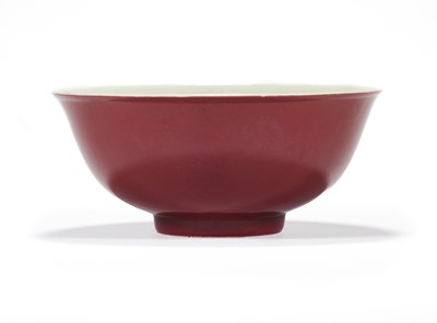 Lot 6 - A CHINESE COPPER-RED GLAZED BOWL, QING DYNASTY, 18TH CENTURY