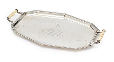 Lot 141 - AN ART DECO EDWARD VIII SILVER TRAY, ADIE BROTHERS LTD., BIRMINGHAM, 1936