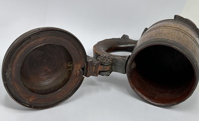 Lot 76 - A BIRCH WOOD 'PEG' TANKARD, NORWEGIAN, 18TH / 19TH CENTURY