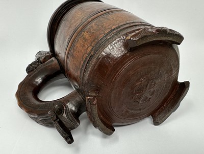 Lot 76 - A BIRCH WOOD 'PEG' TANKARD, NORWEGIAN, 18TH / 19TH CENTURY