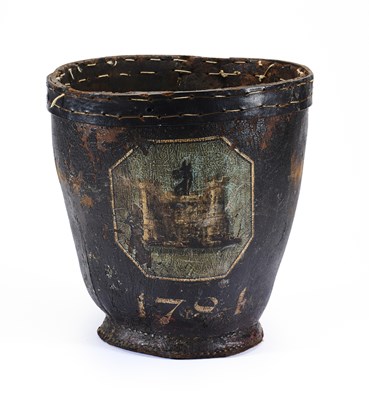 Lot 544 - A GEORGE III LEATHER FIRE BUCKET, DATED 1784