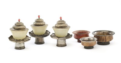 Lot 146 - A GROUP OF TEA BOWLS, TIBET, CIRCA 1900