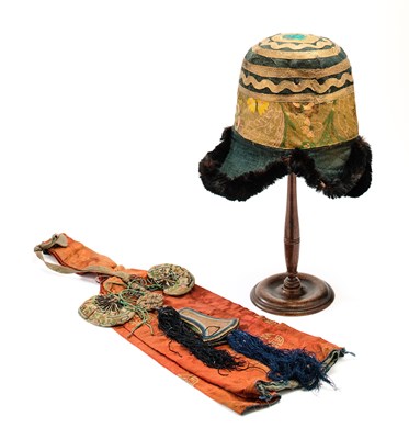 Lot 245 - TWO ARTICLES OF HIMALAYAN COSTUME, CIRCA 1900