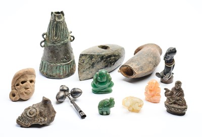 Lot 131 - A COLLECTION OF METAL, STONE AND TERRACOTTA OBJECTS, MOSTLY 19TH CENTURY