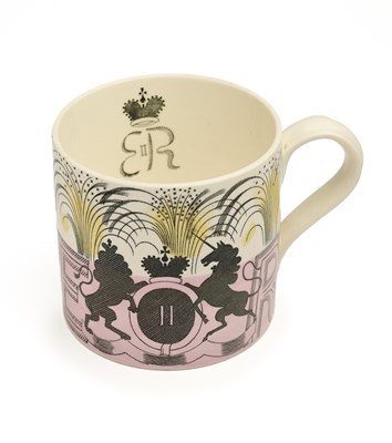 Lot 27 - A WEDGWOOD ELIZABETH II CORONATION COMMEMORATIVE MUG, 1953
