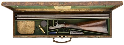 Lot 303 - A CASED 13 BORE PIN-FIRE ‘BAR-IN-WOOD’ D.B. SPORTING GUN BY WESTLEY RICHARDS