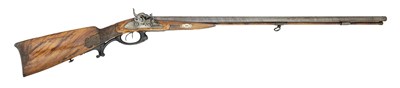 Lot 306 - A GERMAN 22 BORE PERCUSSION D.B. SPORTING GUN BY F. JUNG & SOHN IN SUHL, CIRCA 1842
