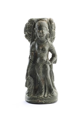 Lot 175 - A SMALL STEATITE FIGURE OF A YAKSHI, KASHMIR, CIRCA 6TH CENTURY