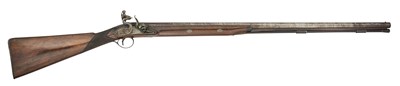 Lot 289 - A 10 BORE FLINTLOCK SPORTING GUN WITH UNUSUAL DROP-DOWN PAN BY TURNEY