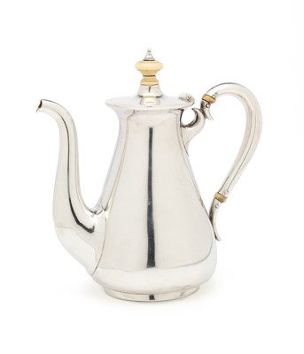 Lot 119 - A RUSSIAN SILVER SMALL COFFEE POT, MAKER'S MARK J.H. PROBABLY FOR JOHANN HEINOIN, ST PETERSBURG, 1870