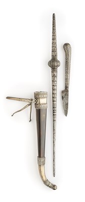 Lot 203 - A SINHALESE SET OF IMPLEMENTS FOR A PALM LEAF SCRIBE, SRI LANKA, 19TH CENTURY