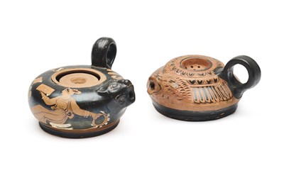 Lot 46 - TWO GREEK GUTTI, CIRCA 4TH CENTURY B.C.