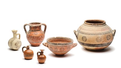 Lot 50 - SIX CYPRIOT POTTERY VESSELS, IRON AGE, CIRCA 1000-650 B.C.