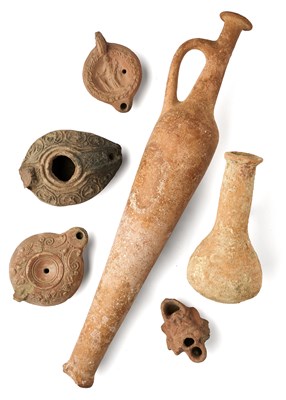 Lot 56 - A GROUP OF ROMAN AND CYPRIOT TERRACOTTA OBJECTS