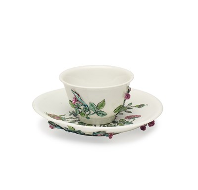 Lot 5 - A BÖTTGER TEA BOWL AND SAUCER, CIRCA 1715-20