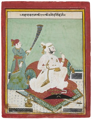 Lot 20 - A PORTRAIT OF RAO UMED SINGH, BUNDI, CIRCA 1760-70