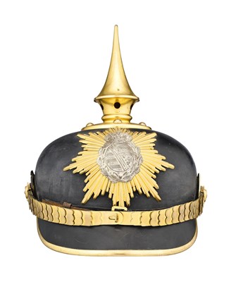 Lot 229 - A SAXON OFFICER’S PICKELHAUBE, CIRCA 1900-1914