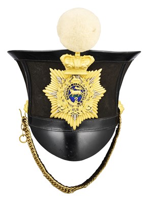 Lot 244 - AN OFFICER’S SHAKO OF THE QUEEN’S REGIMENT, CIRCA 1835-44
