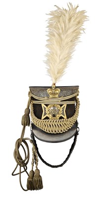 Lot 236 - A VICTORIAN OFFICER’S SHAKO OF THE MADRAS LIGHT CAVALRY, CIRCA 1845-55