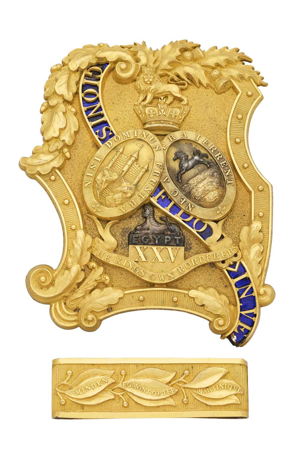 Lot 593 - AN OFFICER’S SHOULDER BELT PLATE OF THE 25TH (KING’S OWN BORDERERS), CIRCA 1840-55