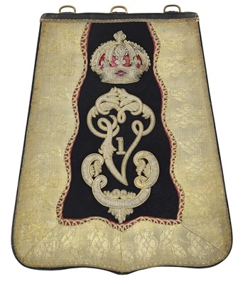 Lot 261 - A YEOMANRY OFFICER’S SABRETACHE OF THE ROYAL GLOUCESTERSHIRE HUSSARS, CIRCA 1880