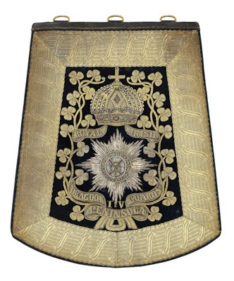Lot 264 - A LATE GEORGIAN OR EARLY VICTORIAN OFFICER’S SABRETACHE OF THE 4TH DRAGOON GUARDS