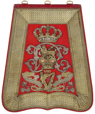 Lot 266 - AN OFFICER'S LARGE AND MAGNIFICENT EARLY VICTORIAN SABRETACHE OF THE 8TH KING'S ROYAL IRISH HUSSARS