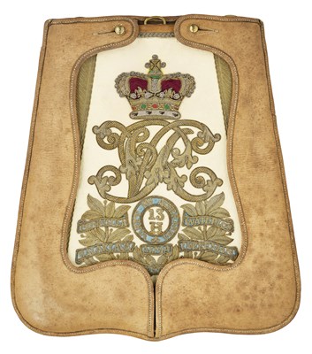 Lot 262 - A VICTORIAN OFFICER’S SABRETACHE OF THE 13TH HUSSARS, CIRCA 1890