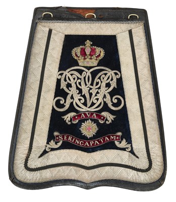 Lot 239 - A VICTORIAN INDIAN ARMY OFFICER’S SABRETACHE, CIRCA 1890-1900