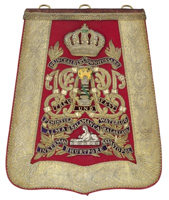 Lot 265 - A VICTORIAN OFFICER'S SABRETACHE OF THE 11TH (PRINCE ALBERT'S OWN) HUSSARS, CIRCA 1890