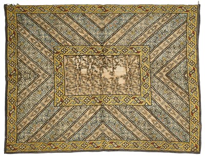 Lot 231 - A SILK EMBROIDERED COVER, AZERBAIJAN, 18TH CENTURY