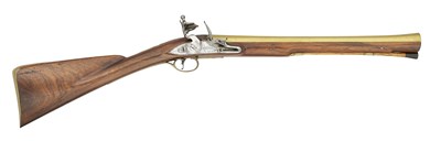 Lot 273 - A FINE LIGHTWEIGHT FLINTLOCK BRASS-BARRELLED BLUNDERBUSS BY GRIFFIN & TOW, LONDON, CIRCA 1775
