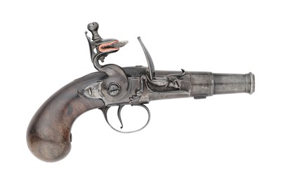 Lot 274 - A 40-BORE FLINTLOCK TURN-OFF POCKET PISTOL BY H. DELANY, LONDON, CIRCA 1730