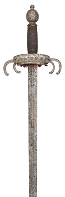 Lot 67 - AN ITALIAN SWORD WITH ‘CRAB-CLAW’ HILT, MID-17TH CENTURY, POSSIBLY VENETIAN