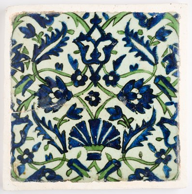 Lot 240 - A DAMASCUS TILE, OTTOMAN SYRIA, 18TH CENTURY