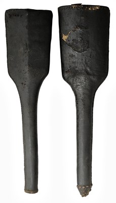 Lot 88 - TWO WHEEL-LOCK PISTOL HOLSTERS OF MILITARY TYPE, MID-17TH CENTURY