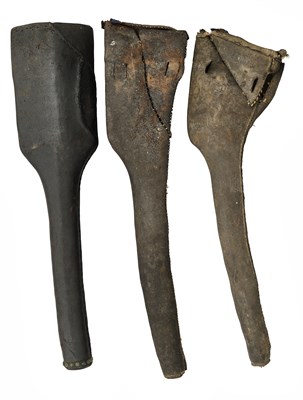 Lot 89 - TWO ITALIAN WHEEL-LOCK PISTOL HOLSTERS AND ANOTHER, MID-17TH CENTURY
