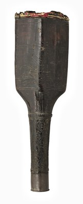 Lot 90 - A WHEEL-LOCK PISTOL HOLSTER, MID-17TH CENTURY