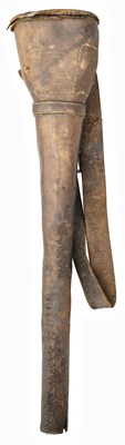 Lot 91 - A LONG WHEEL-LOCK PISTOL HOLSTER, MID-17TH CENTURY, PROBABLY GERMAN