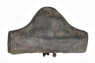 Lot 92 - A VERY RARE LEATHER COVER FOR A WHEEL-LOCK PISTOL, MID-17TH CENTURY