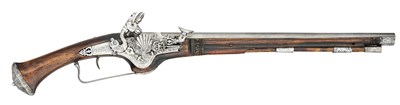 Lot 119 - A VERY RARE 28 BORE RUSSIAN MILITARY SNAPHAUNCE HOLSTER PISTOL